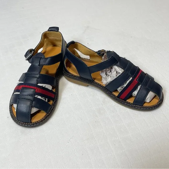 Gucci Boys Leather Fisherman Style Sandals Size 12