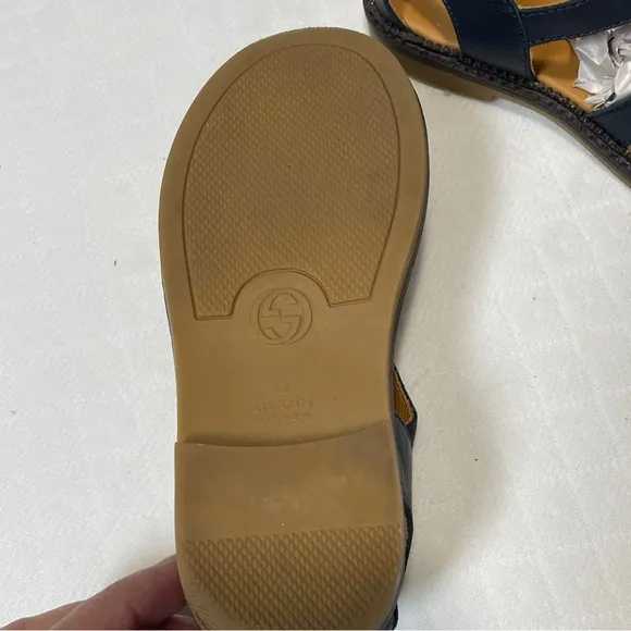 Gucci Boys Leather Fisherman Style Sandals Size 12