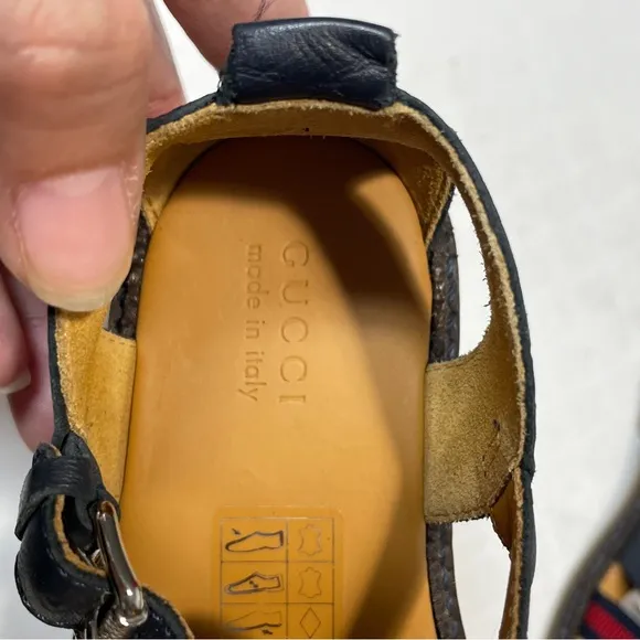 Gucci Boys Leather Fisherman Style Sandals Size 12