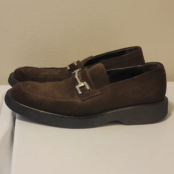 Gucci Horsebit Brown Suede Loafers Italy Women's 39 ¹/² E / US 9.5 Need Repaired