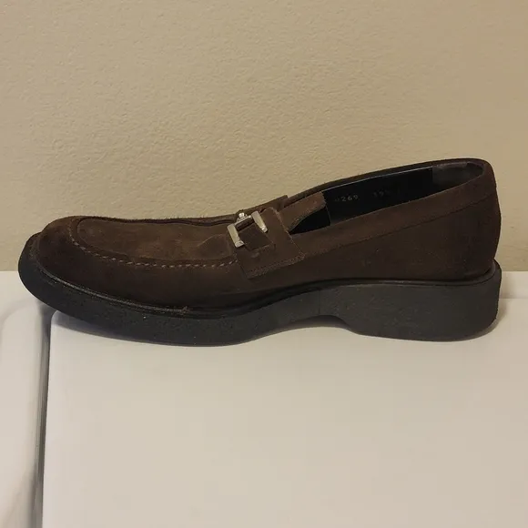 Gucci Horsebit Brown Suede Loafers Italy Women's 39 ¹/² E / US 9.5 Need Repaired
