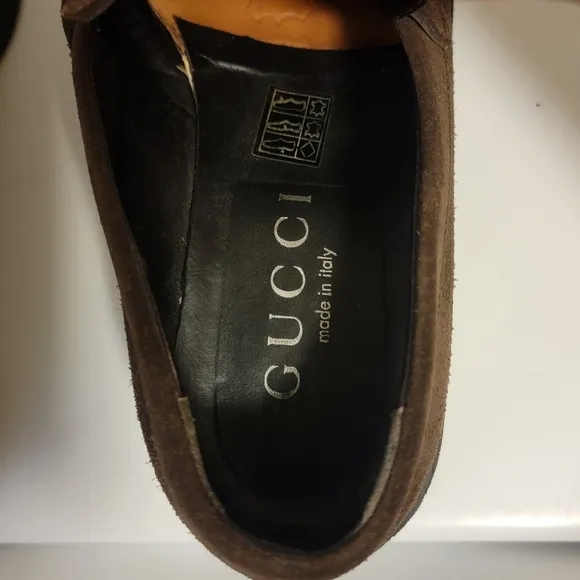 Gucci Horsebit Brown Suede Loafers Italy Women's 39 ¹/² E / US 9.5 Need Repaired