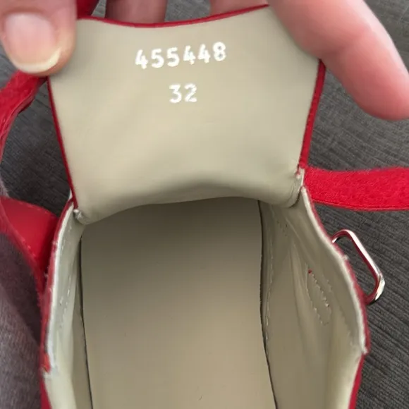Gucci Red Ace Leather Velcro Sneakers