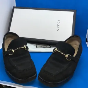 Gucci vintage Horsebit black leather loafer 6 1/2 B