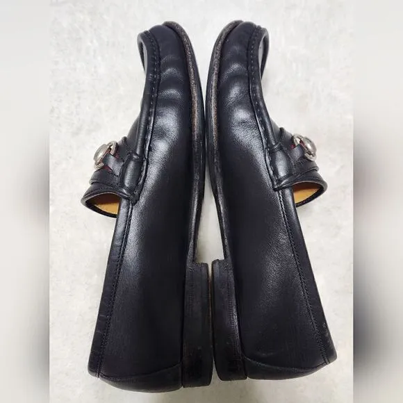 Gucci 6.5 Men's Black Horsebit Leather Loafer w/Web stripe..NIB Brand new