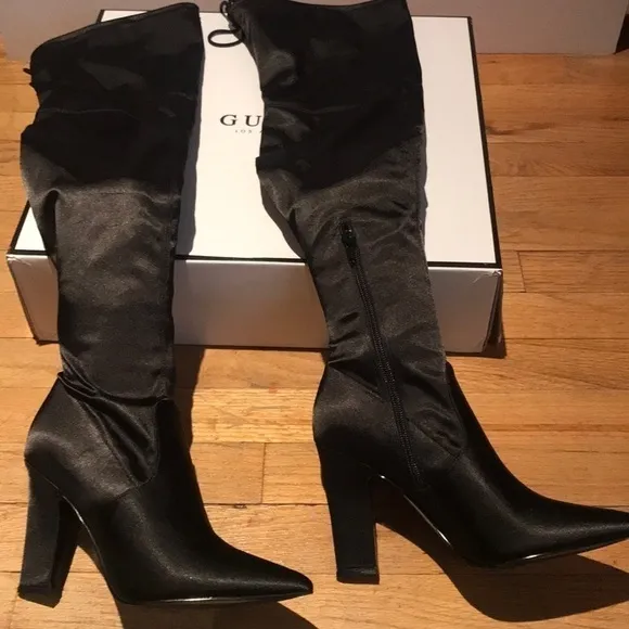 GUESS Black Angeley thighhigh boots, size 7.5