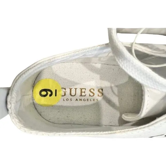 Guess White Red Plaid Tartan Logo Gold Hardware Fashion Sneakers Size 9 NEW