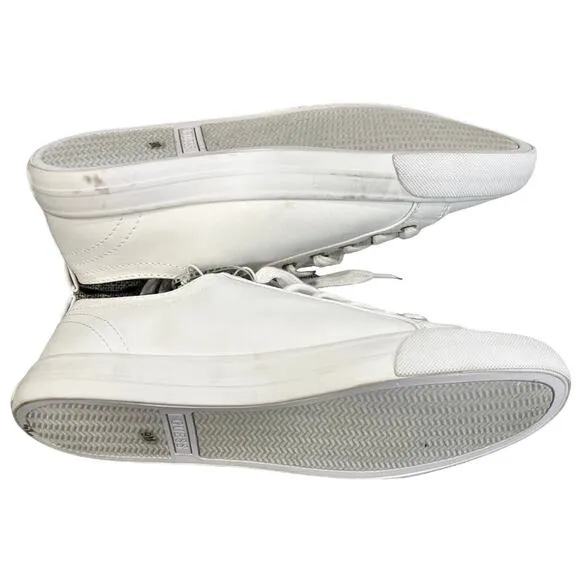 Guess White Red Plaid Tartan Logo Gold Hardware Fashion Sneakers Size 9 NEW