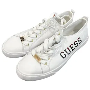 Guess White Red Plaid Tartan Logo Gold Hardware Fashion Sneakers Size 9 NEW