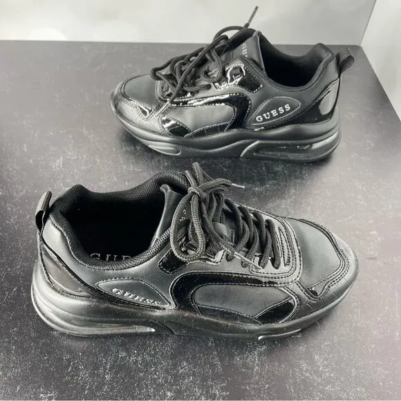 Guess Women's Fever Sneakers Black Sz 5.5