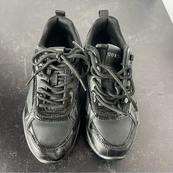 Guess Women's Fever Sneakers Black Sz 5.5