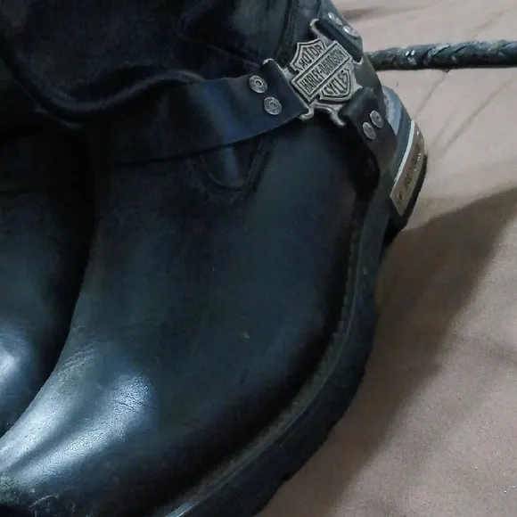 Harley-Davidson Black Leather Boots and Jacket