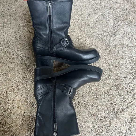 Harley Davidson  Christa Harness Black Leather Moto Boots Women’s Sz 7