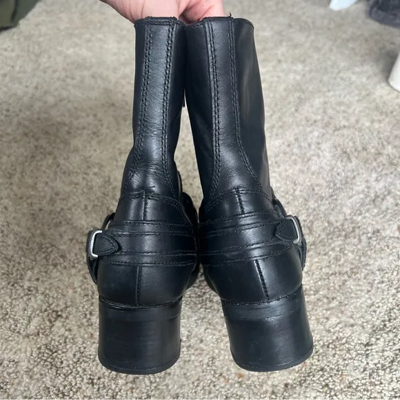 Harley Davidson  Christa Harness Black Leather Moto Boots Women’s Sz 7