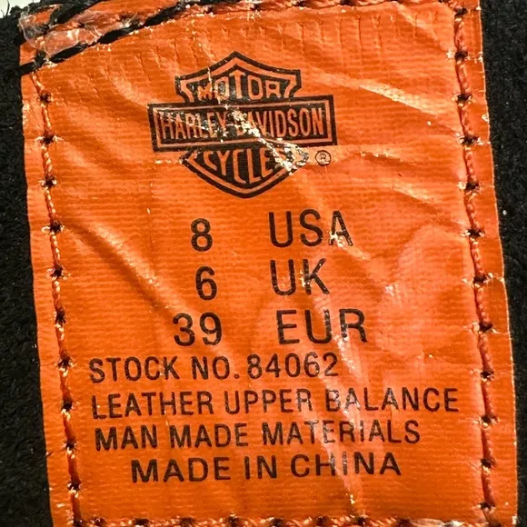 Harley-Davidson El Campo Black Leather Side Zipper Chelsea Riding Moto Boots