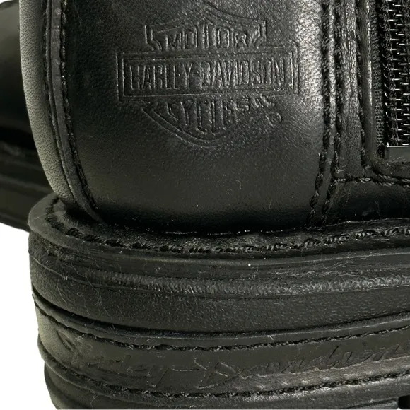 Harley-Davidson El Campo Black Leather Side Zipper Chelsea Riding Moto Boots