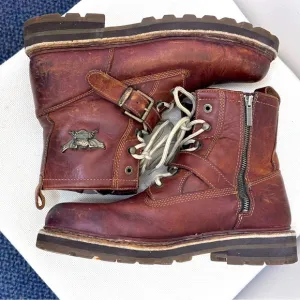 HARLEY DAVIDSON MEN'S LEATHER BOOTS- scuffs on leather (see pics) overall GREAT!