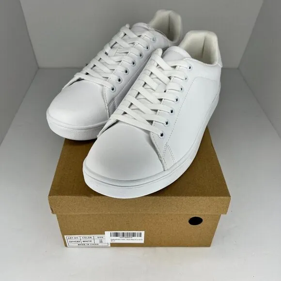 Hawkwell Mens 2311C03 White Lace Up Low Top Leather Size 11 Fashion Sneakers
