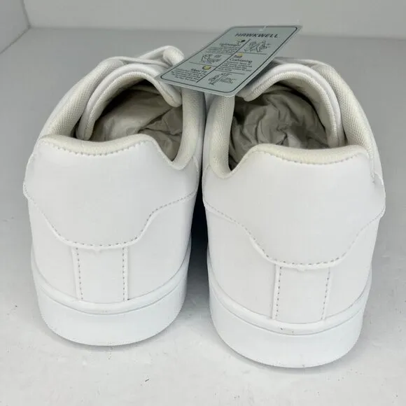 Hawkwell Mens 2311C03 White Lace Up Low Top Leather Size 11 Fashion Sneakers