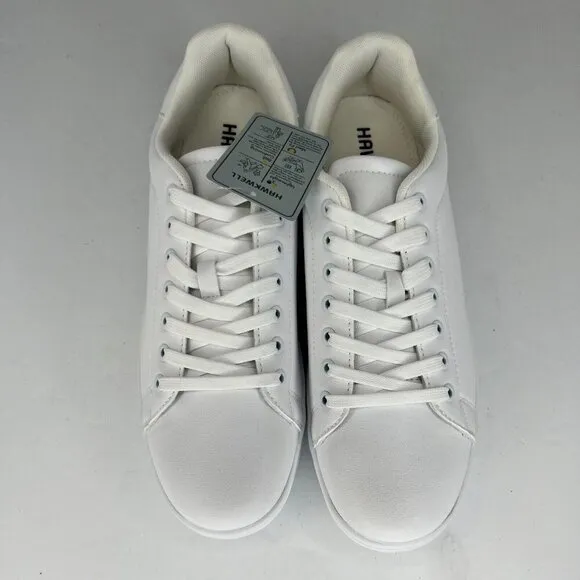 Hawkwell Mens 2311C03 White Lace Up Low Top Leather Size 11 Fashion Sneakers