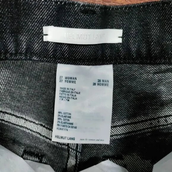 Helmut Lang Unisex Skinny Clean Girl High Fashion Skinny Jean Womens 27 Mens 28