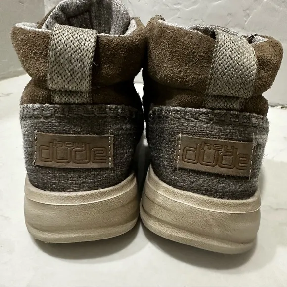 Hey Dude Eloise Suede Womens Boots Size 6 Slip On Fossil Brown Moccasin Style