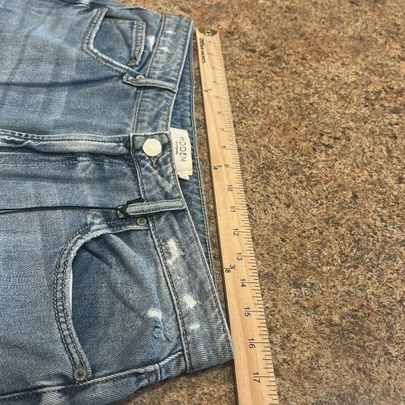 Hidden Khalia Wide Leg Jean Medium Wash Destroyed Knee Womens Size 31