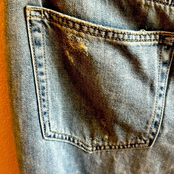 Hidden Khalia Wide Leg Jean Medium Wash Destroyed Knee Womens Size 31