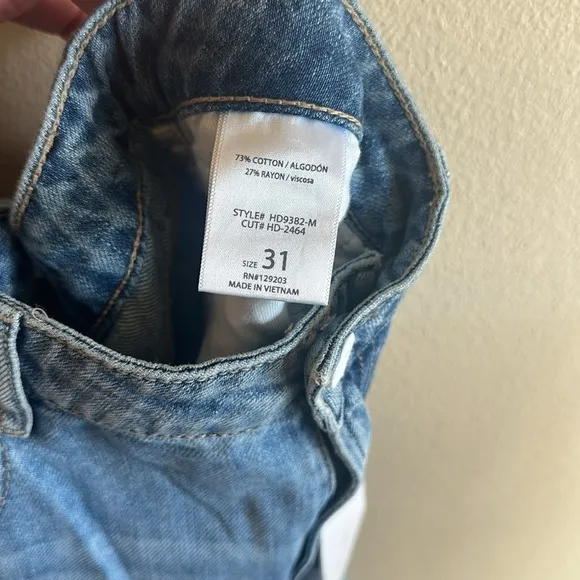 Hidden Khalia Wide Leg Jean Medium Wash Destroyed Knee Womens Size 31