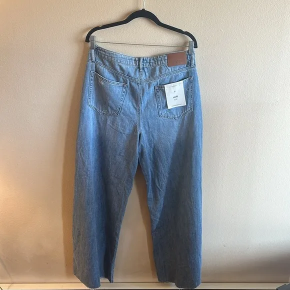 Hidden Khalia Wide Leg Jean Medium Wash Destroyed Knee Womens Size 31