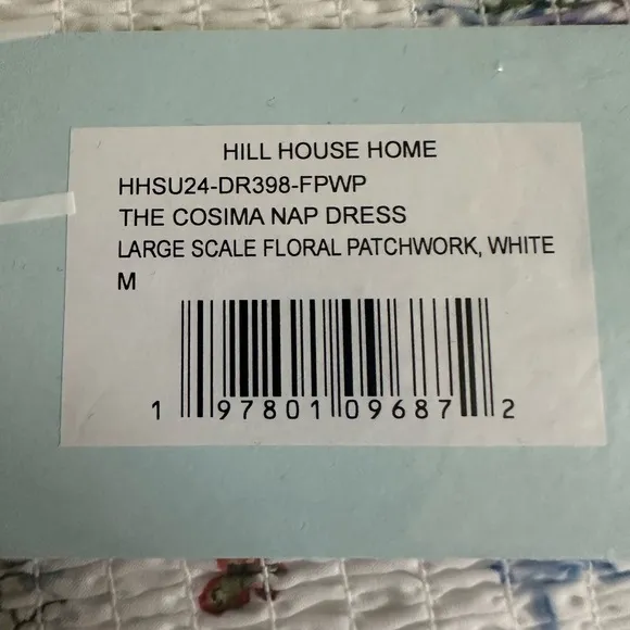 Hill House Cosima Nap Dress - large scale floral patchwork. M. NWT.