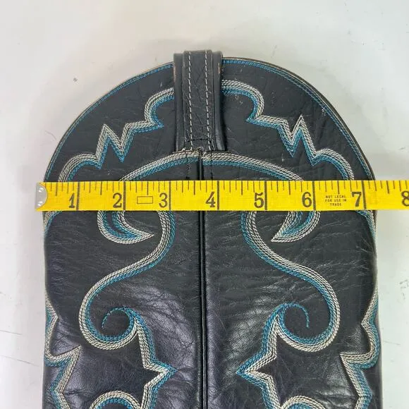 Hondo Boots Black Full Quill Ostrich Western Cowboy Boots Size 12B Rebuilt Sole