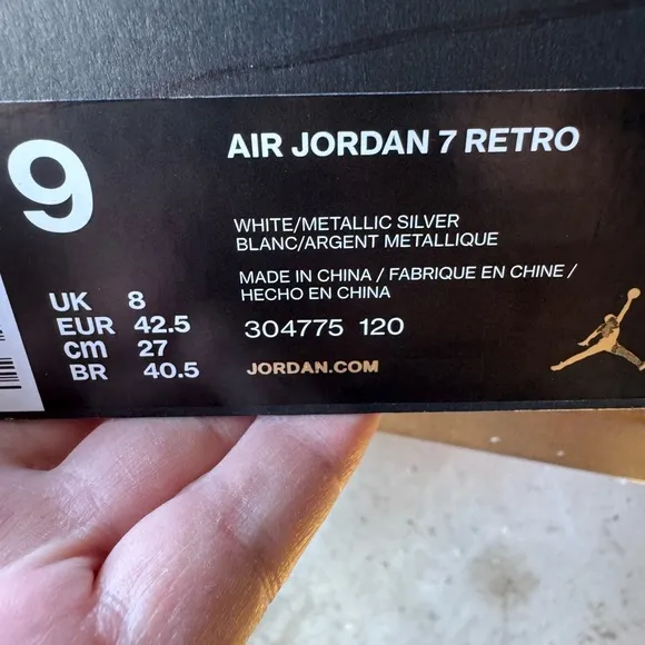 Host Pick 🥳 EUC Air Jordan 7 Retro 23 White/Metallic Silver Men’s Size 9