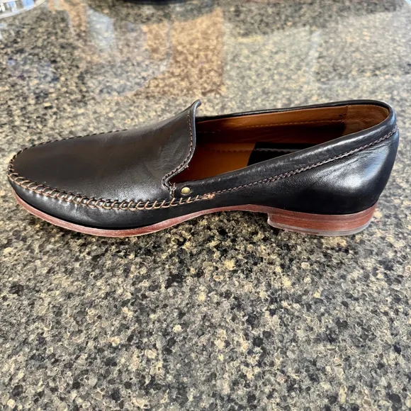 H.S. Trask Men's Hand Sewn Brown Leather Loafer Shoes Size 9