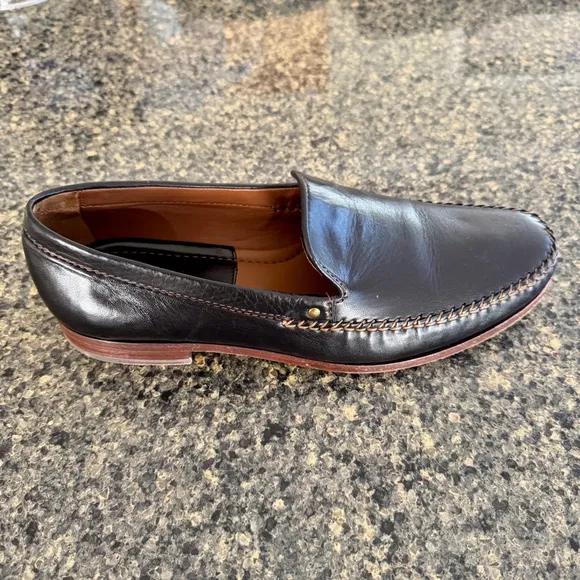 H.S. Trask Men's Hand Sewn Brown Leather Loafer Shoes Size 9