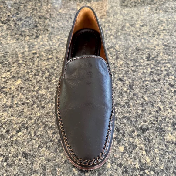 H.S. Trask Men's Hand Sewn Brown Leather Loafer Shoes Size 9