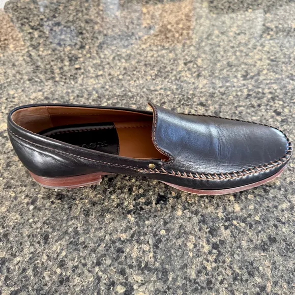 H.S. Trask Men's Hand Sewn Brown Leather Loafer Shoes Size 9