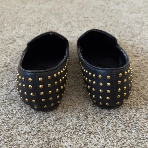 HTF Steven by Steve Madden women’s Studded Calf hair Leopard Loafers mules sz 8