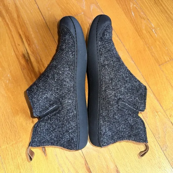 Huckberry Greys Wool Indoor Outdoor Slipper Boots Men's US 9 Charcoal Slip On