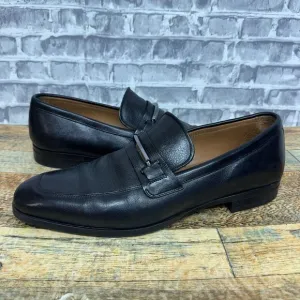 Hugo Boss Black Leather Slip‎ On Loafers Mens Size 9