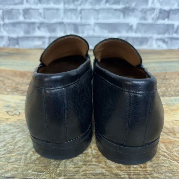 Hugo Boss Black Leather Slip‎ On Loafers Mens Size 9
