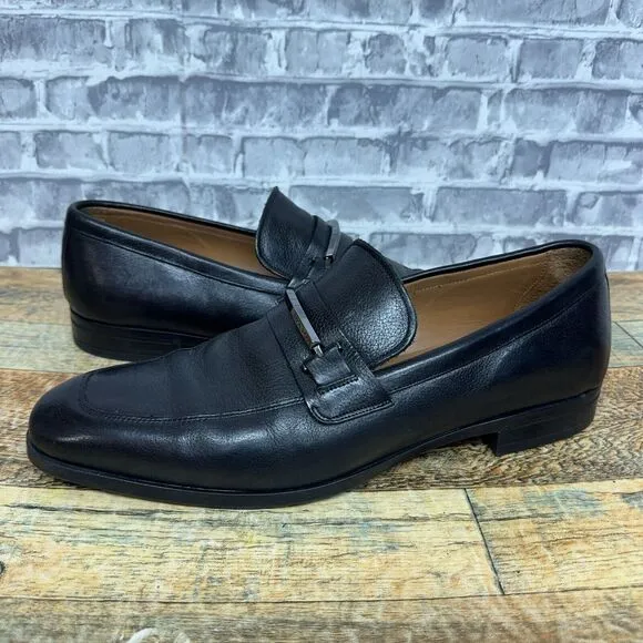 Hugo Boss Black Leather Slip‎ On Loafers Mens Size 9