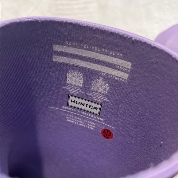 Hunter kids classic lavender rain boots