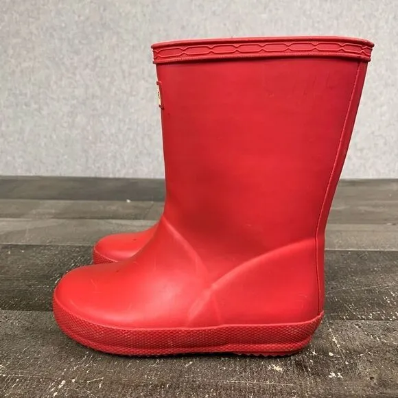 Hunter Little Girls Size 8 Original First Classic Wellies Rain Boots Dark Pink