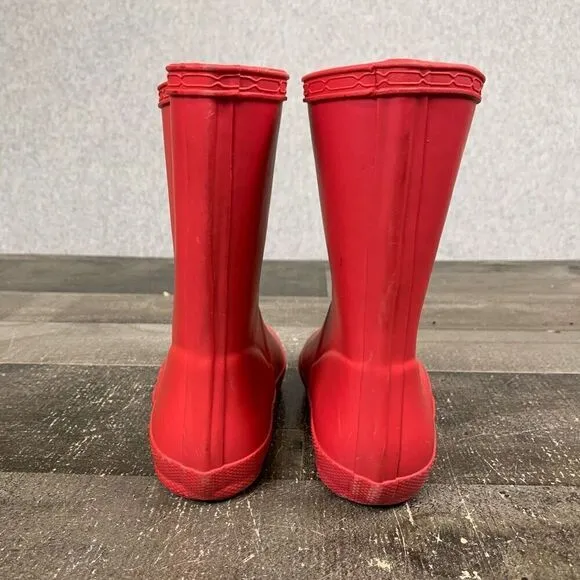 Hunter Little Girls Size 8 Original First Classic Wellies Rain Boots Dark Pink