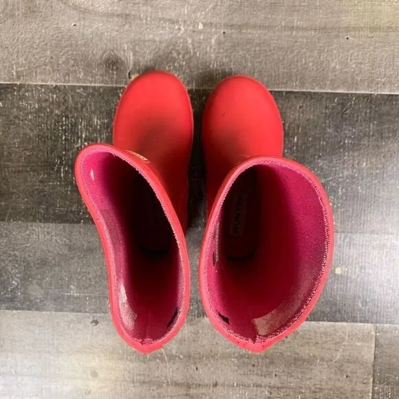 Hunter Little Girls Size 8 Original First Classic Wellies Rain Boots Dark Pink