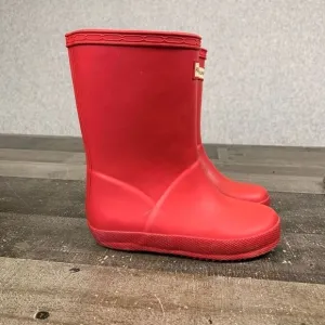 Hunter Little Girls Size 8 Original First Classic Wellies Rain Boots Dark Pink