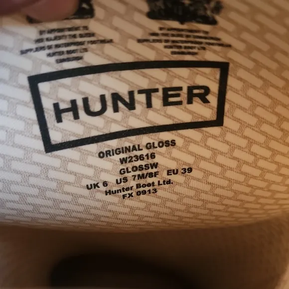 Hunter Original Gloss Tall Rain Boots Size 7M/8F