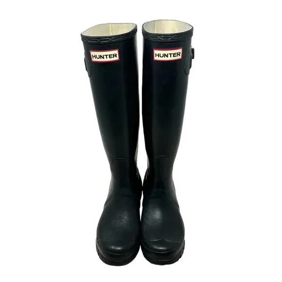 HUNTER Original Tall Rain Boots Black Women's Size US 5