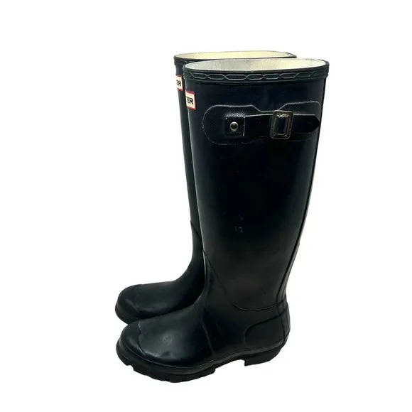 HUNTER Original Tall Rain Boots Black Women's Size US 5